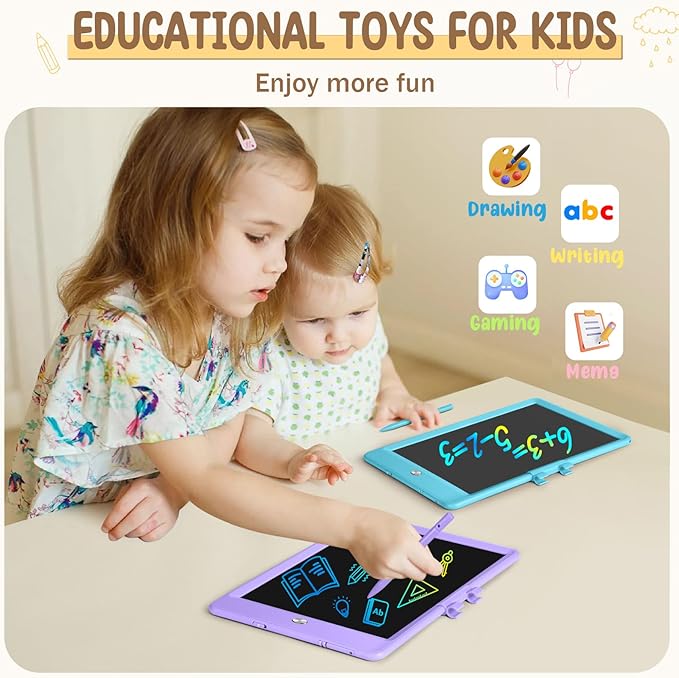 Kidopire LCD Writing Tablet, 2Pack Reusable Drawing Pad for Kids, Colorful Doodle Board Kid Drawing Tablet, Educational Toddler Girl Toys, Birthday Gift Ideas for 3 4 5 6 7 8 Year Old Kids