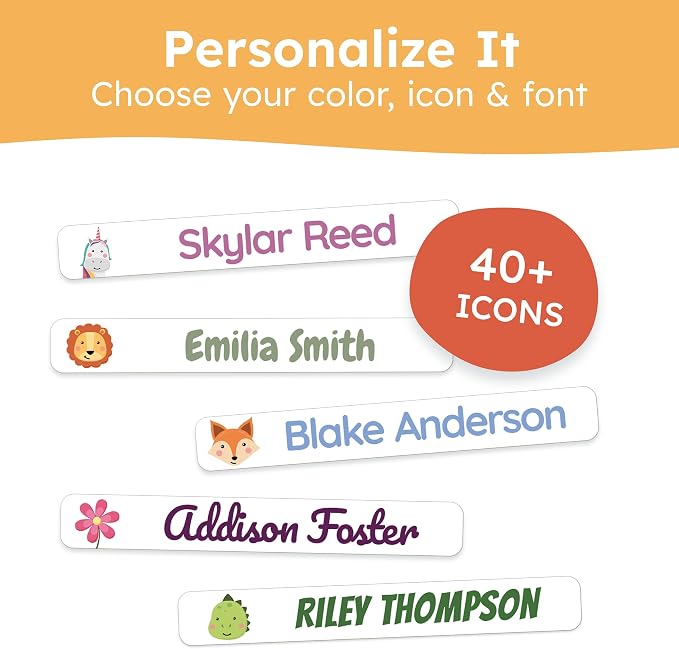 Personalized Kids Name Labels for Pencils White [225pcs] - Waterproof Name Stickers for School & Daycare - Pencil Custom Name Stickers - Children Name Stick On Labels for Pens (2.0”x0.3”)
