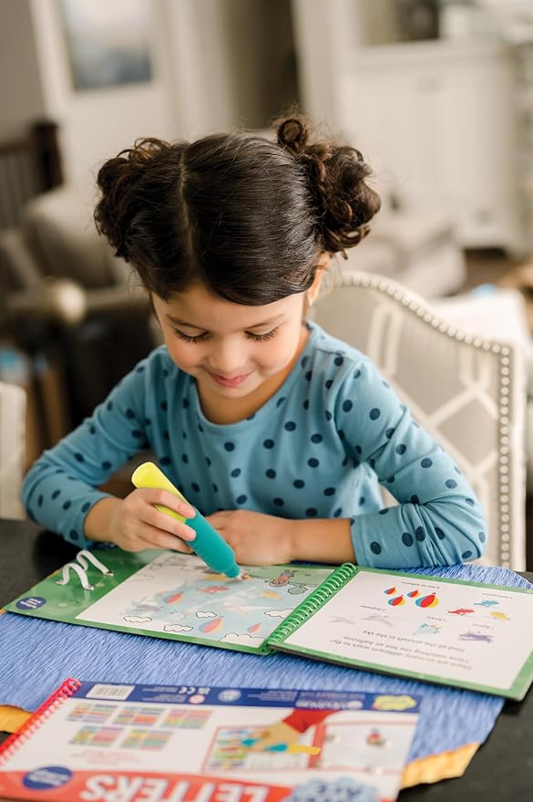 Water Art Book Letters, Reusable Aqua Brush Activity Pad, Mess Free Creative Play, Fine Motor Skill Practice, Alphabet Learning Gift for Kids Age 3+
