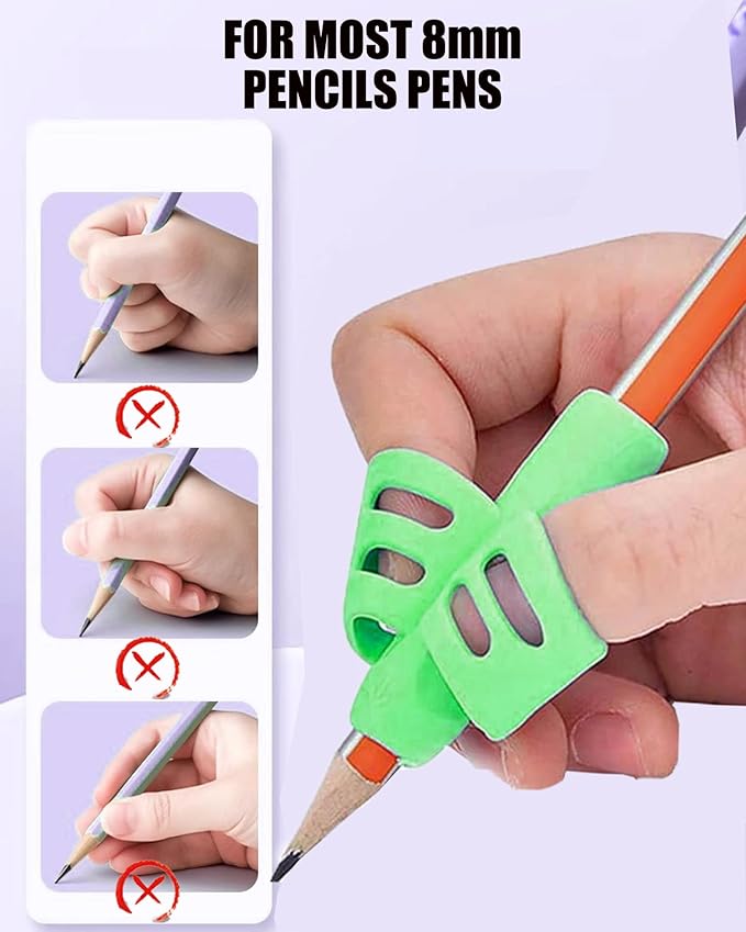 Pencil Grips for Kids Handwriting,10 Pack Silicone Pencil Grippers Holder Posture Correction for Preschooler Training, Pen Writing Aid Tool for Preschooler Kids Students (10 Pcs-Multicolor)
