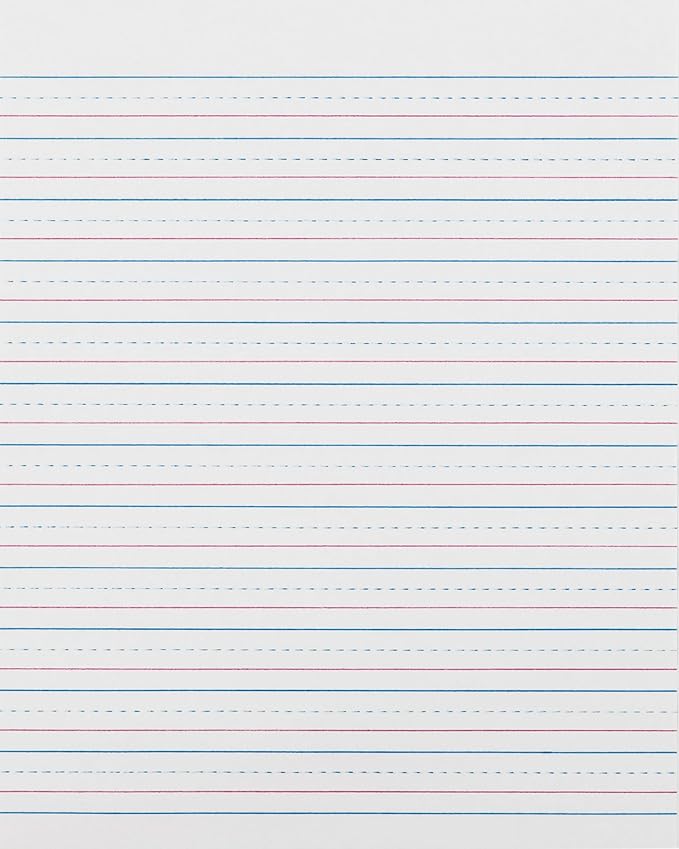 Zaner-Bloser Broken Midline Sulphite Paper, 500 Sheet, Ruled, 10.50-inch x 8-inch, 500/Pack, White PaperPACZP2413