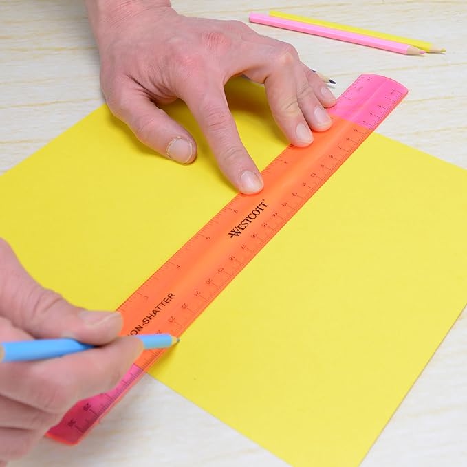 Westcott Shatterproof Ruler, 12-Inch, Pink (16011)