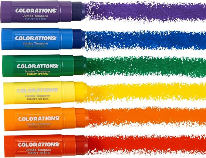 Colorations Jumbo Tempera Paint Sticks - 6 Colors