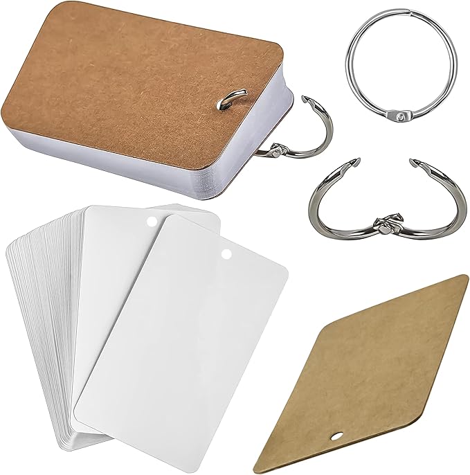 500 Pcs Flash Cards 2x3 Inch Index Cards with Ring Lined Note Card Bood Flashcards, Mini Blank Flash Cards 2x3 White Card Pad Index Note Bood 2 x 3 Notecards for Studying School Supply College