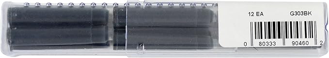Monteverde Standard Ink Cartridge, Black, 12 Pack (G303BK)