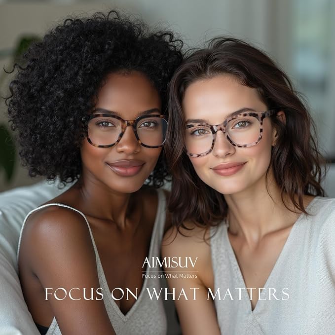Reading Glasses for Women Men - Blue Light Blocking Magnifying Readers,Square Anti-Glare Computer Eyeglasses