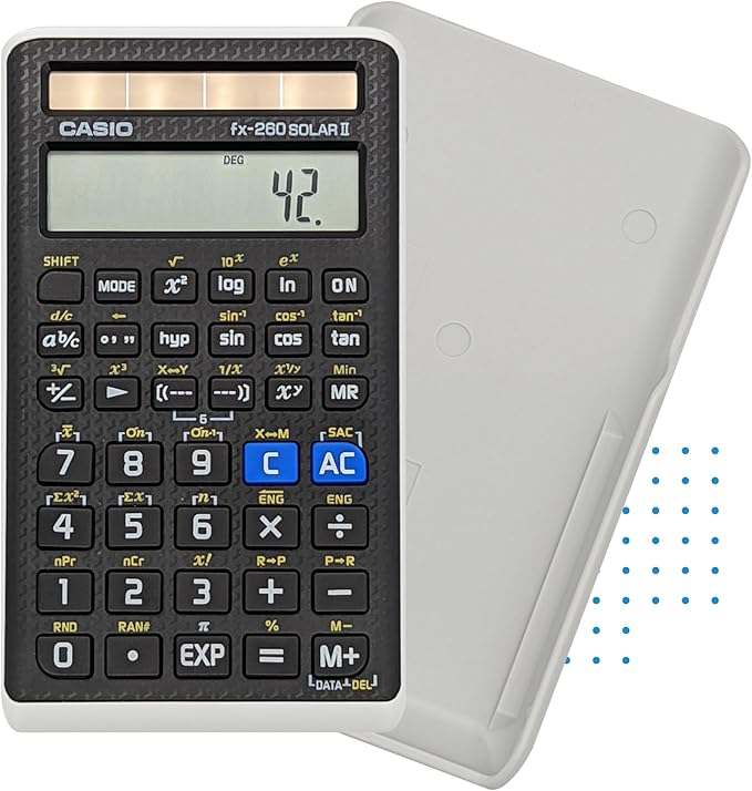 Casio fx-260 Solar II Scientific Calculator | 10-Digit Display | Fraction & Trig Functions | Ideal for Middle School, High School Math, Algebra, Trigonometry | Solar Powered