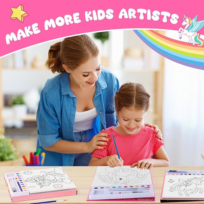 AGGKKY Paint with Water Coloring Books for Kids Toddlers Mess Free Watercolor Painting Sets Arts and Crafts for Kids 3+ Travel Activities Birthday Stocking Stuffers Toy Gift
