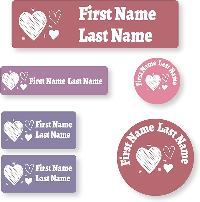 Personalized Daycare Name Labels for Kids (71 Labels) - Custom Durable Waterproof Name Stickers for Clothing Tags, Water Bottles, Lunch Boxes, and School Supplies - Dishwasher, Washer