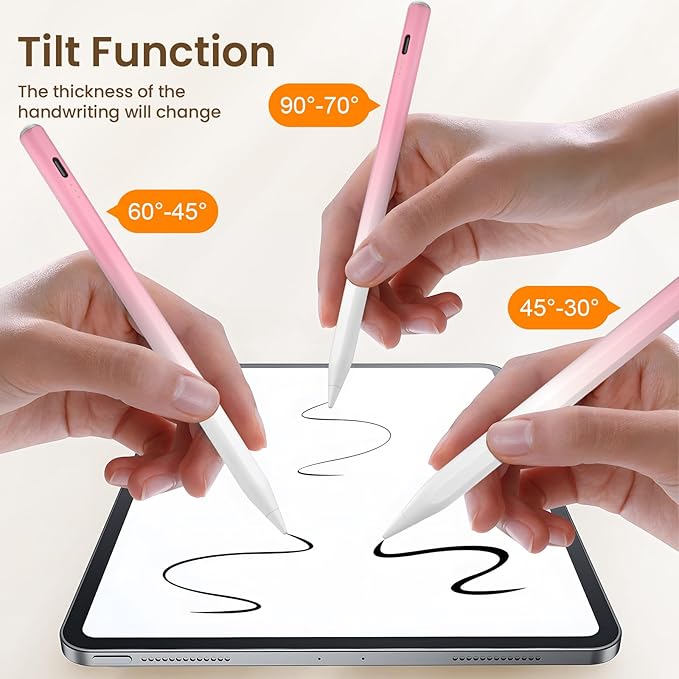 Hastraith Stylus Pen for iPad(2018-2026)-13 Mins Fast Charge with Tilt Sensitivity & Palm Rejection for iPad 11/10/9/8/7/6th Gen, Air 5/4/3/M4/M3/M2, Pro 13"/12.9"/11"/M4, Mini 7/6/5th, Gradient Pink