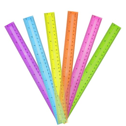 30 Pack Clear Plastic Rulers 12 Inch, Transparent Bulk Rulers for Classroom