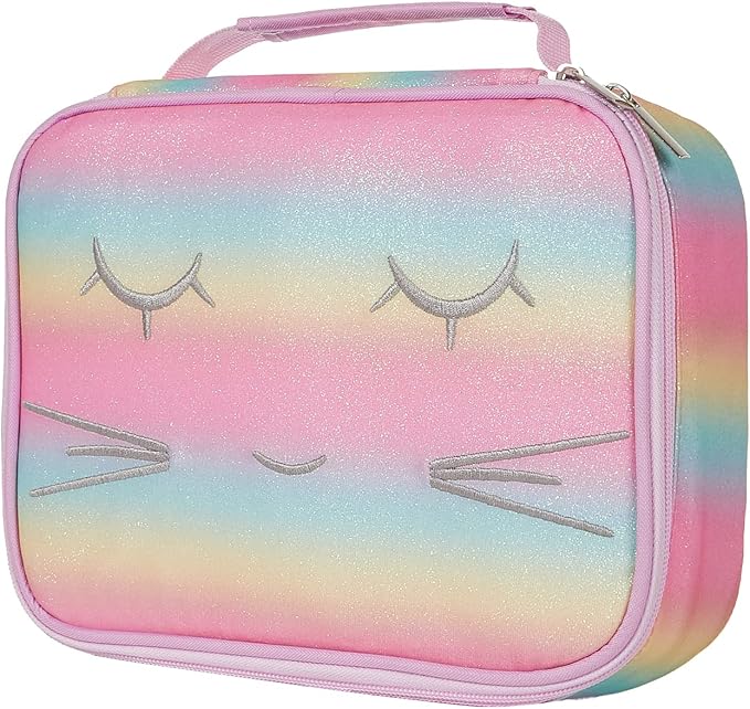 VASCHY Large Pencil Case Bag, Art Supply Marker Organizer Big Pen Pouch with Detachable Layers Slots Multiple Zipper Pockets for Kids Adults School Office Gilter Unicorn