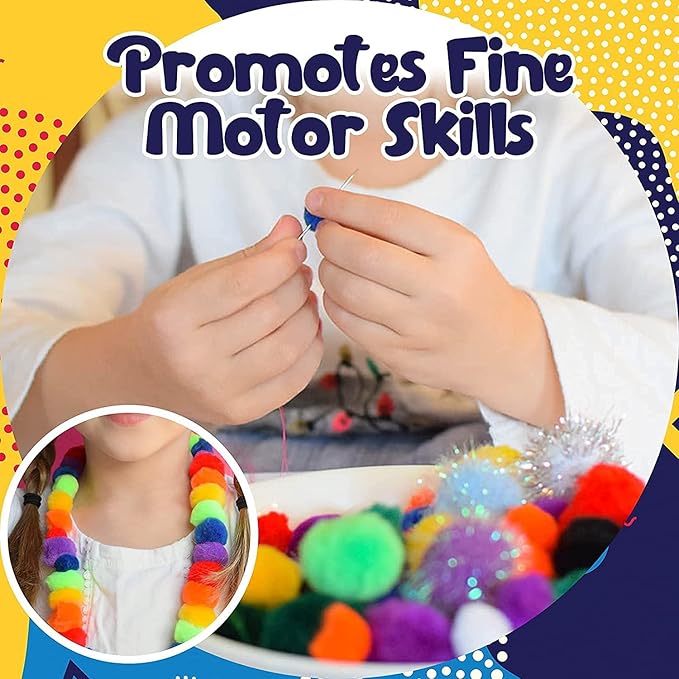 FUNZBO Arts and Crafts Supplies for Kids - Toddler Crafts Kits with Glue Stick Pipe Cleaners Construction Paper Pom Poms Googly Eyes, Crafts for Kids Ages 4-8, Birathday Gifts for Girls