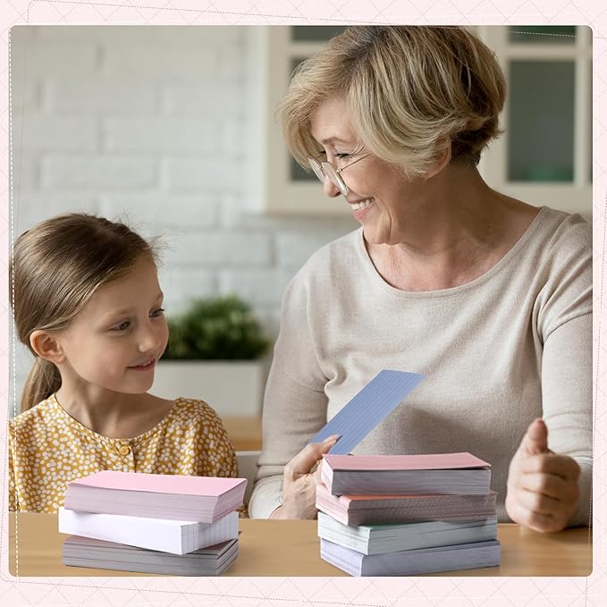 Ctosree 1440 Pcs Colored Index Cards 3 x 5 Inch Flash Cards for Studying Lined Study Note Sheets with Printed Ruled on Both Sides for Studying Memory Learning School, 12 Colors(Morandi Color)