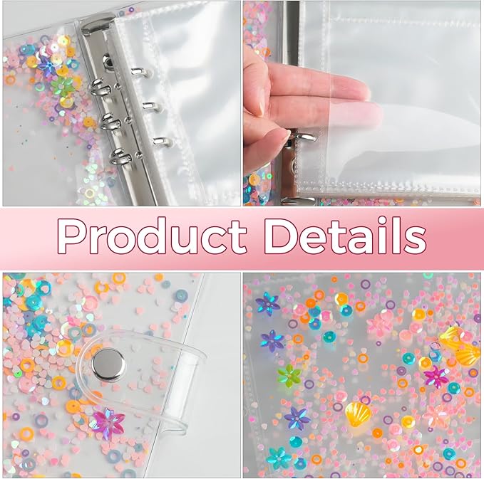 3x5 Index Card Binder - Portable Card Book with 50 Sheets Plastic Sleeves for Index Card Organizer, Note Cards, Flash Cards Stores up to 200 Cards