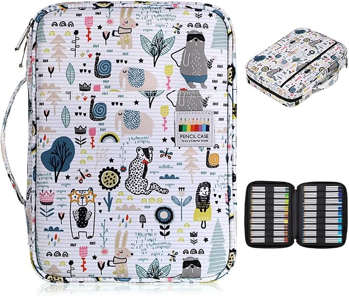 BTSKY Portable Colored Pencil Case - Colored Pencil Organizer Holds 166 Pencils or 112 Gel Pens Large Capacity Zippered Pencil Holder Gel pens