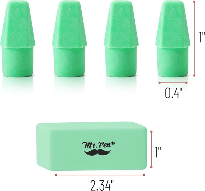 Mr. Pen- School Eraser Combination Set, 66 Pack, Green, Latex Free Erasers for School, Office, Art Sketching, Homework, Exams, Clean Smudge-Free Correction