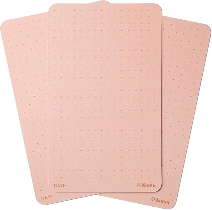 Notsu Dotted Colored Note Cards 3x5 inch, 40 ct | Orange Bullet Dot Grid Vertical Color Index Cards with Rounded Corners, Premium Thick Paper 350 gsm