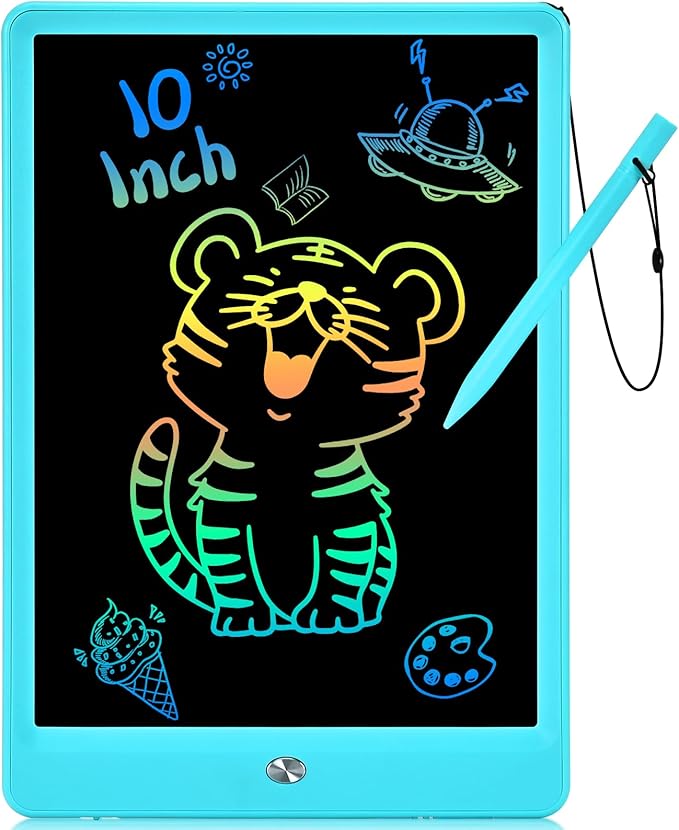 PINKCAT LCD Writing Tablet, Doodle Board Toys Gifts for 3-8 Year Old Girls Boys, 10 Inch Mess Free Coloring Books, Drawing Pad for Kids, Gifts for Toddler Christmas Stocking Stuffers Travel, Blue