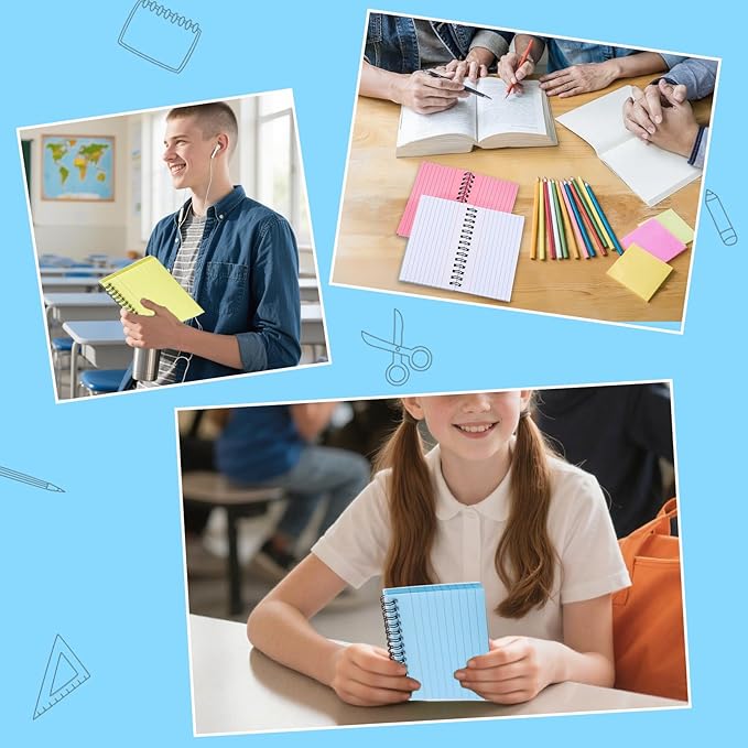500 Pcs Spiral Index Cards, 3x5 Inch Flash Cards with Ring, Colored Ruled Note Card with Waterproof Covers, Spiral Bound Flashcards for Studying Office, to Do List (5 Colors)