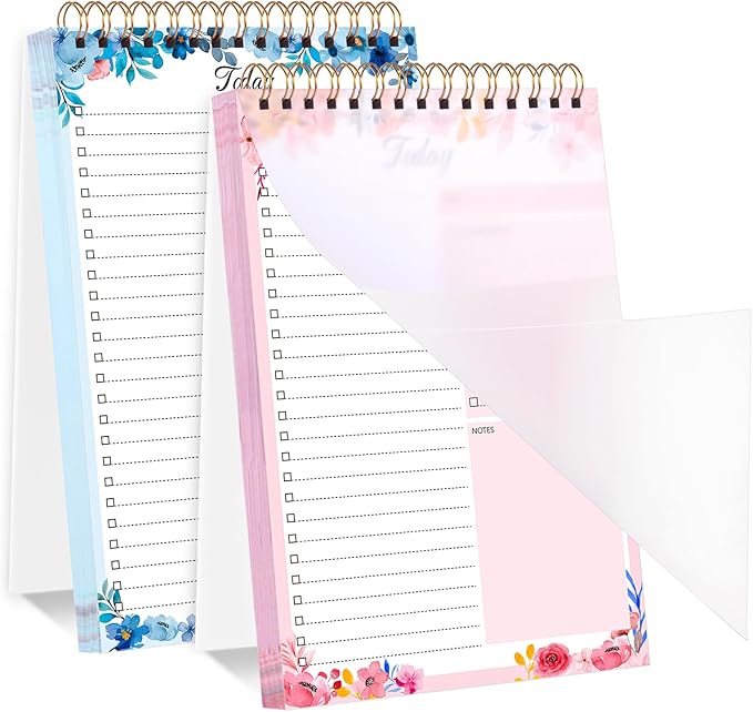 Thboxes 2 Packs To Do List Notepad, 104 Pages To Do List Notebook A5 Undated Daily Planner Notepad with Task Checklist Home Office School Supplies