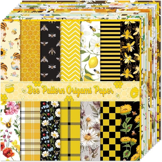 Origami Paper Kit Dobule Sided 100 Sheets 100 Colors 6 Inch Japanese Chiyo Square Easy Fold Arts Crafts DIY Handwork Origami Papers Animal Fur Bee