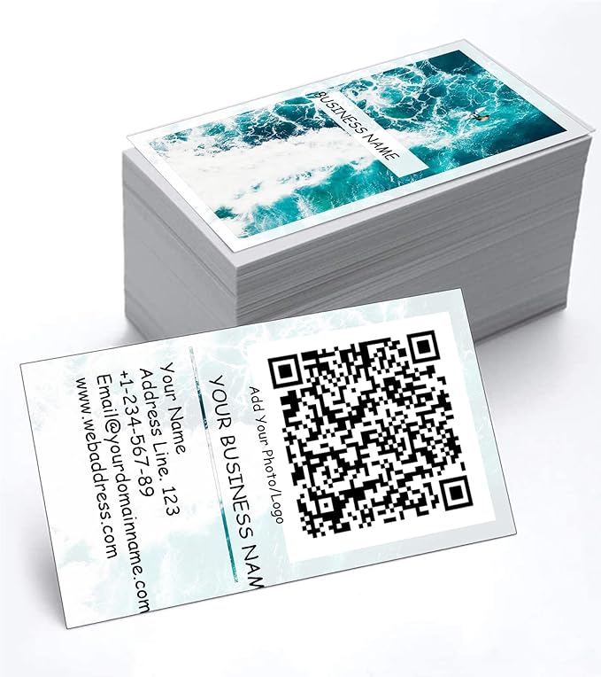 200/500Pcs Business Card Customization (Add Picture or Logo), Thick Coated Paper Business Card Double-sided Printing-2"x3.5" Inches (Color-C)