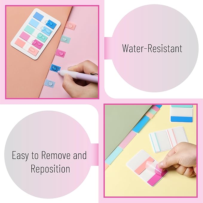 Mr. Pen- Sticky Index Tabs, 500 Pcs, 21 Sets, Colorful, Writable Colored Pages Markers Labels for Reading Notes, Books, Binders, Notebook, Folders and Classify Files, Water-Resistant