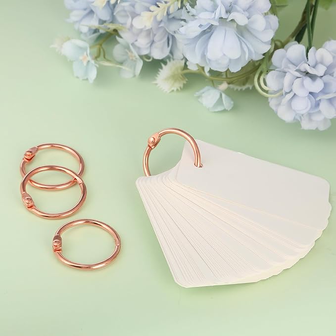 Mr. Pen- Loose Leaf Binder Ring, 1 Inch, 40 Pack, Metal Loose Leaf Binder Book Rings for Books and Index Cards, Scrapbook, Keychains, School, Home, Office, Rose Gold