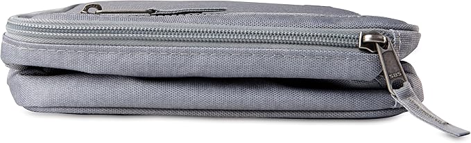 PackIt(R) Freezable Classic Lunch Box, Gray Fog, Built with EcoFreeze(R) Technology, Collapsible, Reusable, Zip Closure With Front Pocket and Buckle Handle, For Work Lunches and Fresh Lunch On the Go