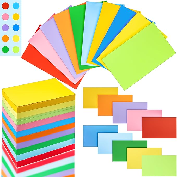 280Pcs Blank Colored Index Cards 3x5 Inch Flash Cards, Note Card Flashcards, Colorful Blank Card Pad Index Note Books 3 x 5 Notecards for Studying School Supply College Office