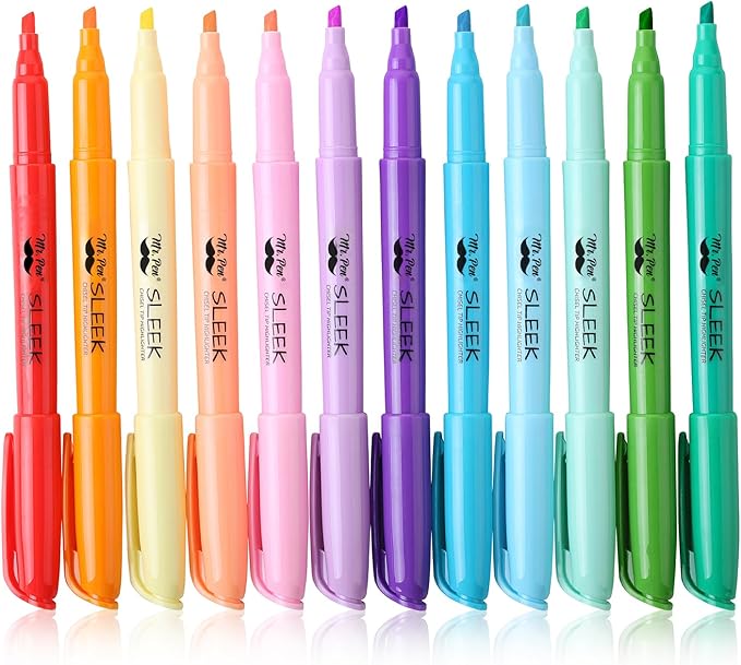 Mr. Pen- Highlighters, 12 Pack, Assorted Colors, Chisel Tip, Quick-Dry, Smear-Resistant, Odorless Highlighters for School, Office & Journaling