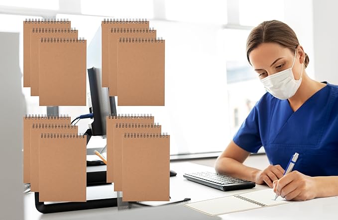K-Kraft Steno Notebooks Kraft Paper Covers (Four 5 x 7 Notepads) 80 sheets each