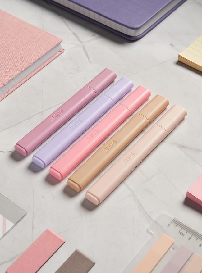 BLIEVE Bible Highlighters No Bleed Through, Chisel Tip, 5 Pack | No Smear, Quick-Dry, Aesthetic Cute Pastel Colors For Bible & Journaling (Morandi Edition)