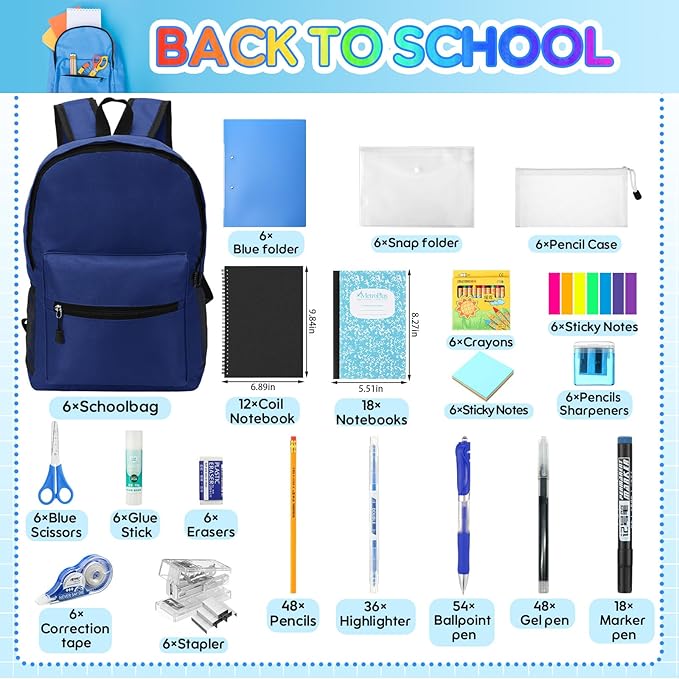 Gilprop 402 Pcs Christmas Gifts Bulk Back to School Supplies, 6 Set Operation Christmas Gift Backpack & Notebooks Pen Folders for 2026 Elementary Middle High Students 4-12 Grades Essential Bundle