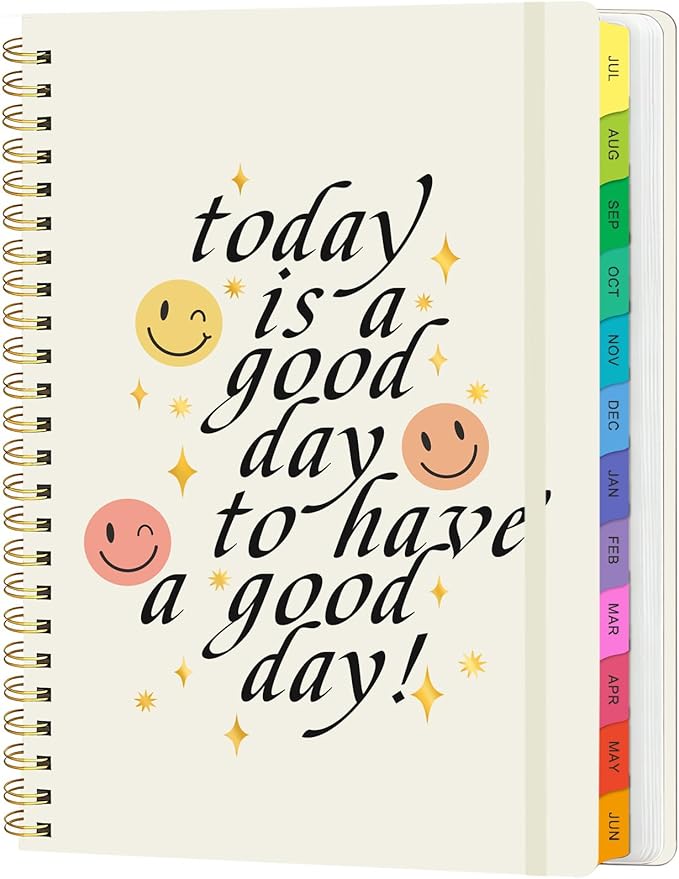 Academic Planner 2026–2027, Weekly & Monthly Calendar Planner, July 2026 – July 2027, Hardcover A5 (6.3" x 8.5") Agenda with Tabs, School Planner for Students & Teachers, Smiley Face