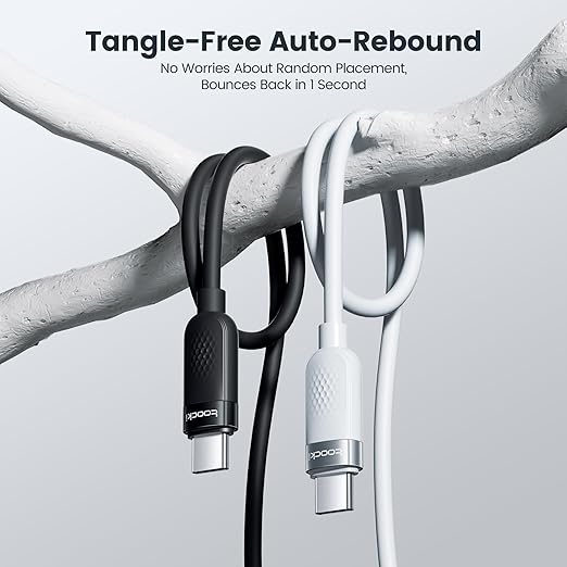 toocki USB C Cable [2Pack,6.6ft] 60W Fast Charging Type C Silicone Cord Compatible with iPhone 17 16 15 Pro Plus Pro Max Air, iPad Pro, Samsung Galaxy S24 S23, Switch, MacBook Air, Pixel