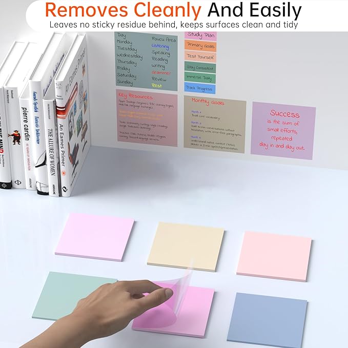 Transparent Sticky Notes with Marker, 【99.9% Transparency, Strong Adhesion,Waterproof 】 MEIGAONE 7 Pack Clear Sticky Note 3x3,Translucent Sticky Note Office,School Supplies