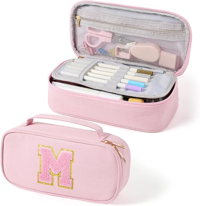 YOOLIFE Pencil Case for Girl, Pink Pencil Pouch Pen Bag, Birthday Gifts for 3 4 5 6 7 8 9 10 11 12 13 Year Old Girls Gift for Daughter Friend, M (Pink)