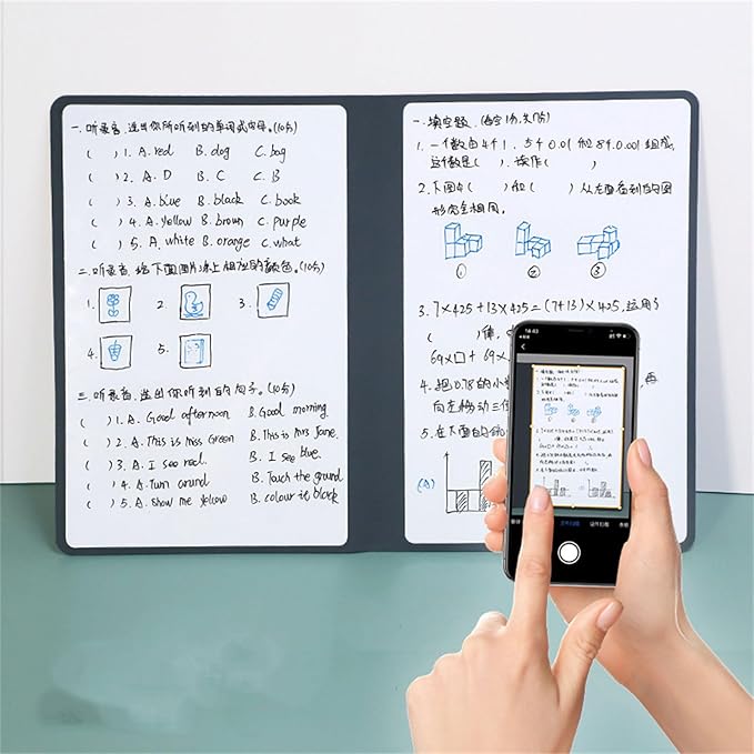 Double-Side Magnetic Whiteboard Notebook with Erasable Marker Portable Writing Board for Office Meeting Writing Drawing Erasable Notebook