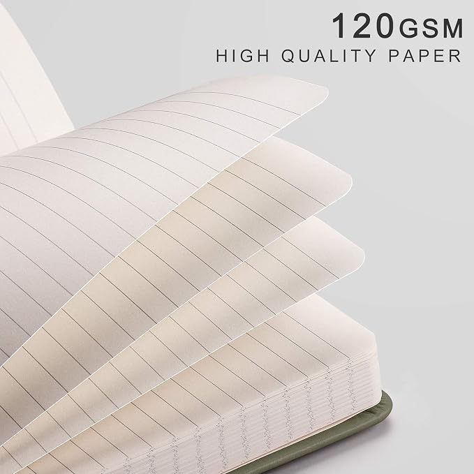 EMSHOI Lined Journal Notebook, 256 Numbered Pages, A5 Size (5.7'' x 8.3'')