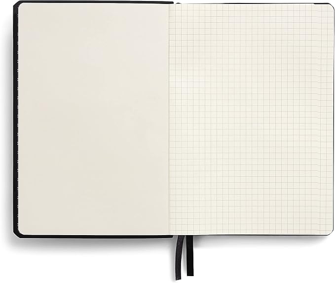 TRU RED Medium Flexible Cover Graph Journal, Black, Grid Ruled