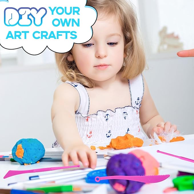 MuseLuxe Air Dry Clay - 120 Pack Modeling Clay Kit with 3 Sculpting Tools,Safe & Non-Toxic,DIY Magic Toys Gifts for Boys,Girls,Kids - 48 Colors
