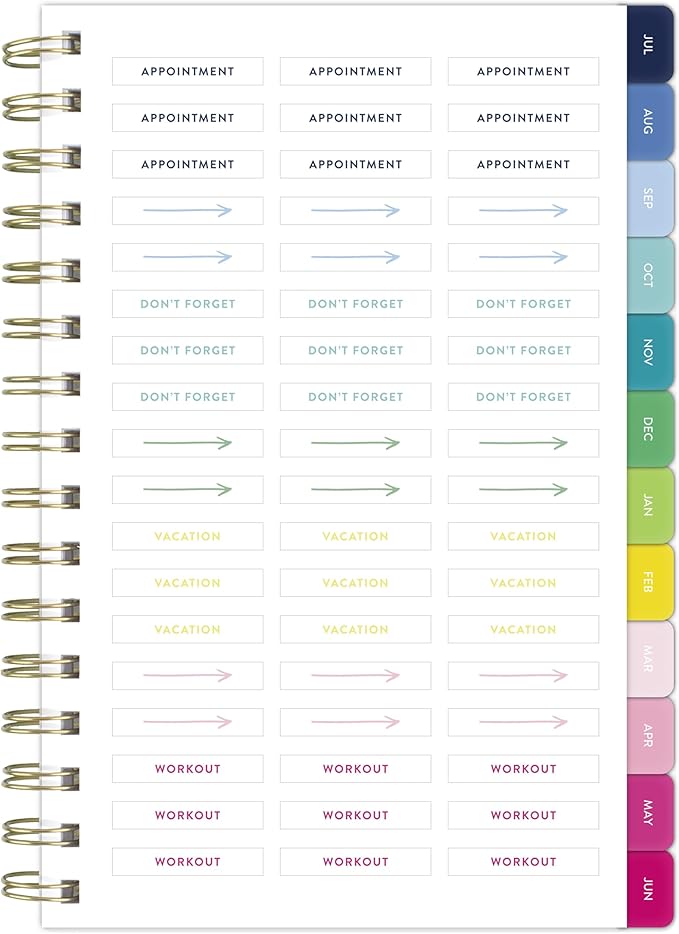 AT-A-GLANCE Planner 2026-2027 Weekly & Monthly Academic 12-Month July-June, 5-1/2" x 8-1/2", Simplified by Emily Ley, Savanna Blooms (EL50-200A)