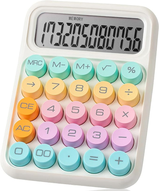 Mr. Pen- Mechanical Switch Calculator, 12 Digit Large LCD Display, Colorful with Big Buttons, Mechanical Switch Calculator for Home, School, Office