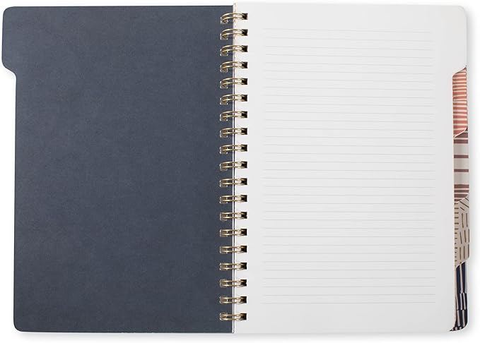 Fringe Studio Large Tab Notebook,"Tribal Lines", Flexible Paperback Cover, College Ruled, 5 Subject/Die-Cut Dividers, 7.25" X 10", 180 Lined Pages (343007), Multicolor