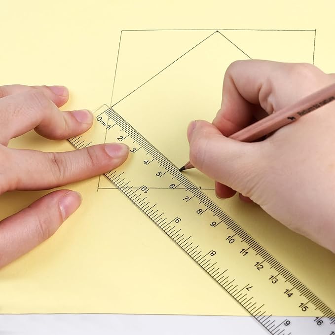 Koogel 2 Pack Clear Plastic Ruler, 12 Inch Shatterproof Straight Ruler with Inches & Centimeters for School, Home & Office