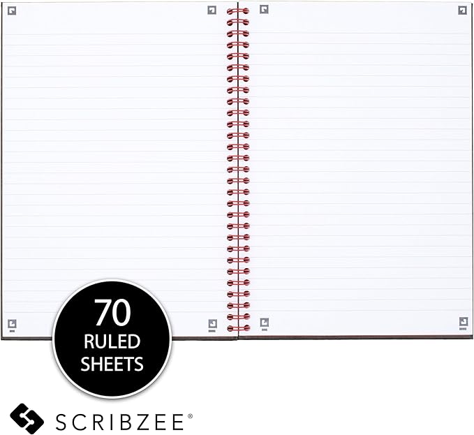 Black n' Red Notebook, Business Journal, 9-7/8" x 6-7/8", 70 Sheets, Ruled, Optik Paper, Scribzee App, Hardcover, Wirebound, Black (400110532)