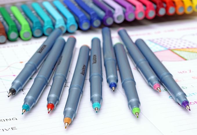 Liquidraw Multicolor Fineliner Pens, Fine 0.5mm Tip, Set of 25