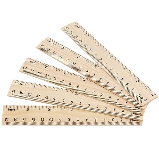 KEILEOHO 288 Pack 6 Inch Wooden Rulers, 15cm Wooden Straight Ruler, 2 Scale Pine Wood Ruler Bulk for Home Office Measuring Tool Engineering, Crafting, Drawing